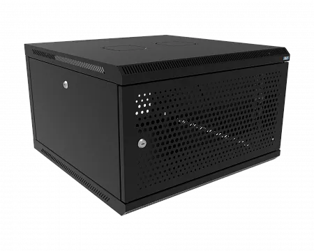 Шкаф телекоммуникационный настенный разборный МИКсистем 19" Keys 6U 600x600  дверь перфорация черный