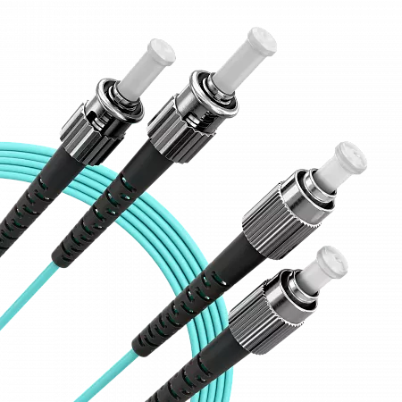 Шнур оптический переходной (патч-корд) LANMIR двойной многомодовый MM 50/125 OM3 FC/UPC-ST/UPC LSZH нг(А)-HF 1 м голубой