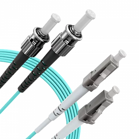 Шнур оптический переходной (патч-корд) LANMIR двойной многомодовый MM 50/125 OM3 LC/UPC-ST/UPC LSZH нг(А)-HF 1 м голубой