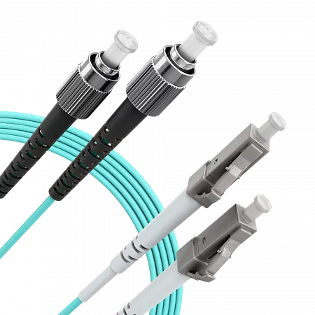 Шнур оптический переходной (патч-корд) LANMIR двойной многомодовый MM 50/125 OM3 LC/UPC-FC/UPC LSZH нг(А)-HF 1 м голубой